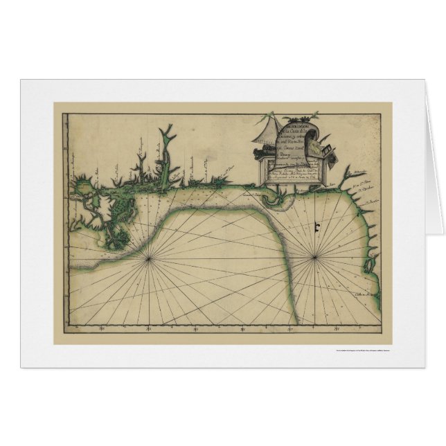 Tidig buktkustenkarta 1784 hälsningskort (Framsidan Horizontal)