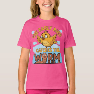 Tidig Fågel Fångar Mask Roligt T Shirt