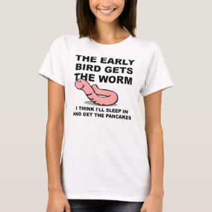 Tidig Fågel Får Masken Sova I Rollig T-Shirt
