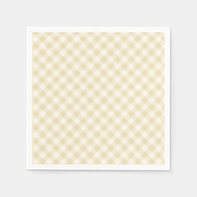Tidig Höst Retro Gingham | Guldvete  Pappersservett (Framsidan)