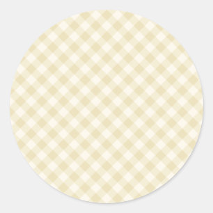 Tidig Höst Retro Gingham   Guldvete  Runt Klistermärke