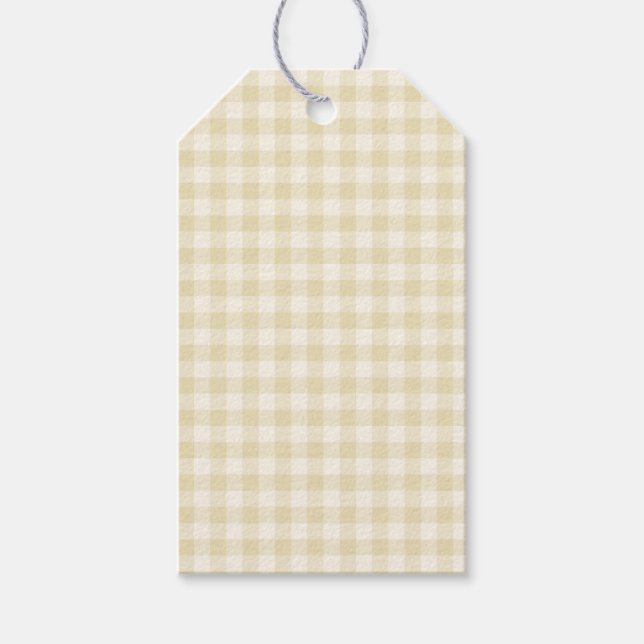 Tidig Höstklassisk Gingham | Guldvete  Presentetikett (Framsidan)