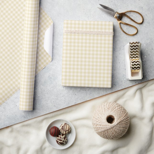 Tidig Höstklassisk Gingham | Gylden Vete  Presentpapper (Hantverk)
