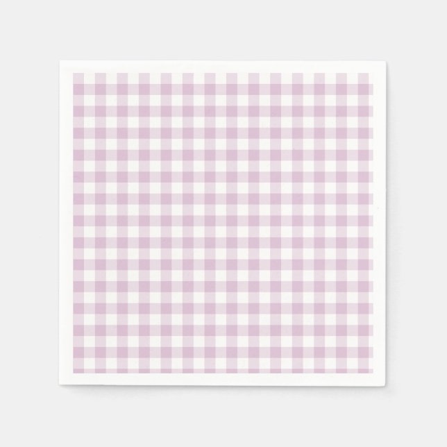 Tidig Höstklassisk Gingham | Varm Lila Pappersservett (Framsidan)