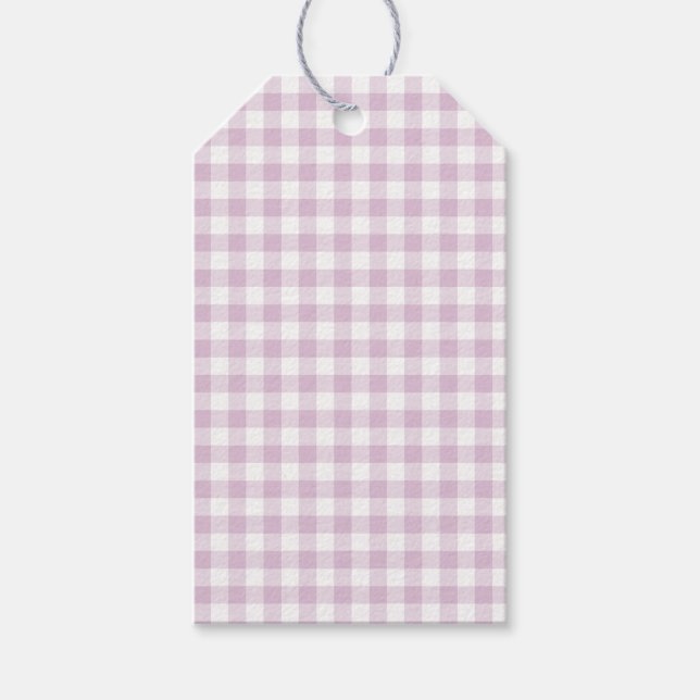 Tidig Höstklassisk Gingham | Varm Lila Presentetikett (Framsidan)