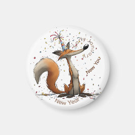 Tidig januari Rävgott Nytt År Magnet