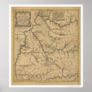 Tidig Kentucky karta - 1784 Poster