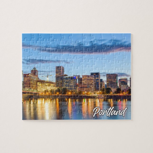 Tidig kväll i Portland, Oregon Pussel (Horisontell)
