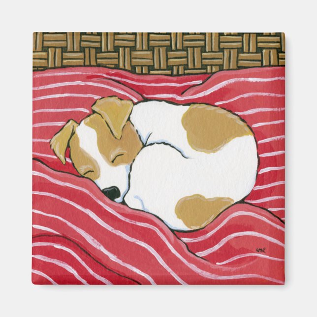 Tidig liten Valp - Spipande Hund Art Magnet (Framsidan)