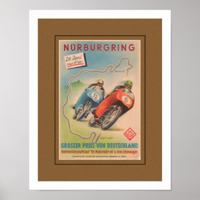 TIDIG REKLAMTRYCK FÖR MOTORCYKEL POSTER (Framsidan)