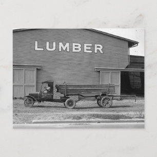 Tidig traktor trailer, 1925 vykort