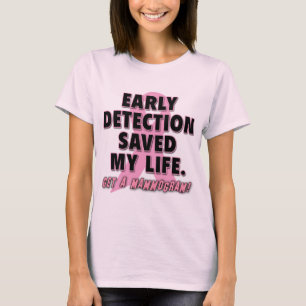 Tidig upptäckt sparar livbröstcancerdesign t shirt
