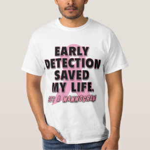 Tidig upptäckt sparar livbröstcancerdesign tee