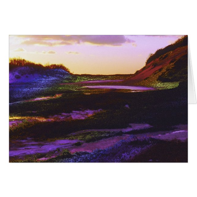 Tidig vinter för solnedgång hälsningskort (Framsidan Horizontal)