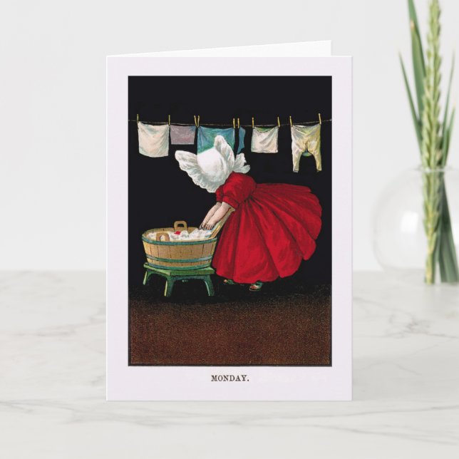 Tidiga 1900s Måndag Sunbonnet stämm Kort (Framsida)