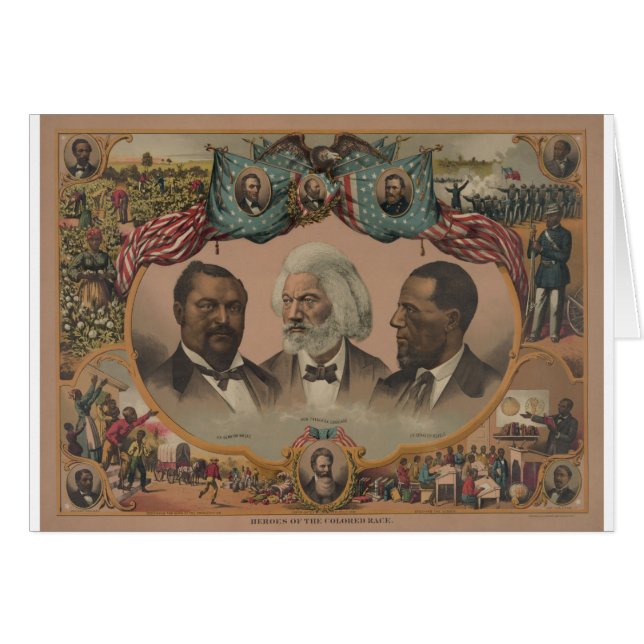 Tidiga afrikansk amerikanhjältar hälsningskort (Framsidan Horizontal)
