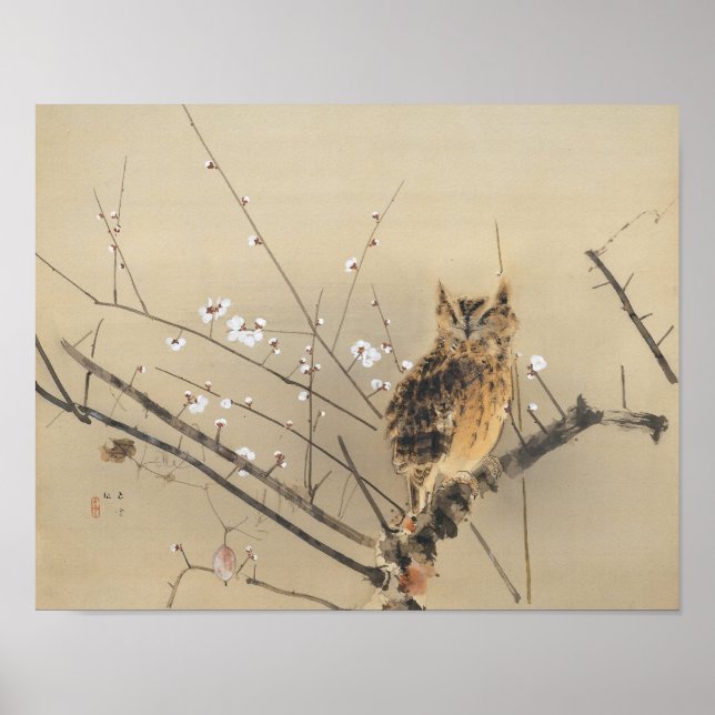 Tidiga plommonblommor av Nishimura Goun, gammal ug Poster (Framsidan)