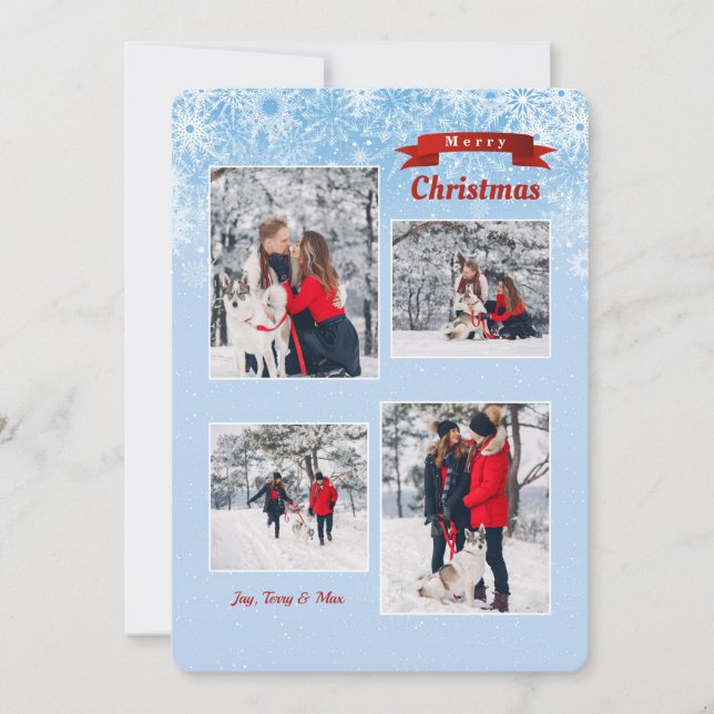 Tidiga Snöflingor Foto Julkort Inbjudningar (Framsida)