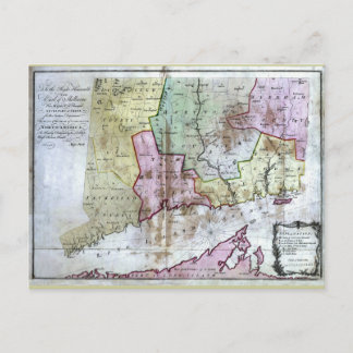 Tidigare 1766 Connecticut Karta Vykort
