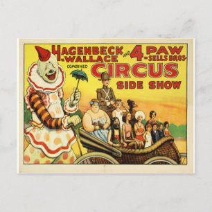 Tidigare cirkus vykort
