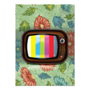 Tidigare CRT-TV-Vintage Fototryck