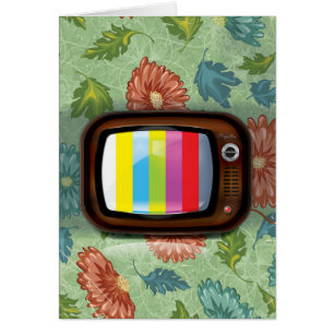 Tidigare CRT-TV-Vintage Hälsningskort