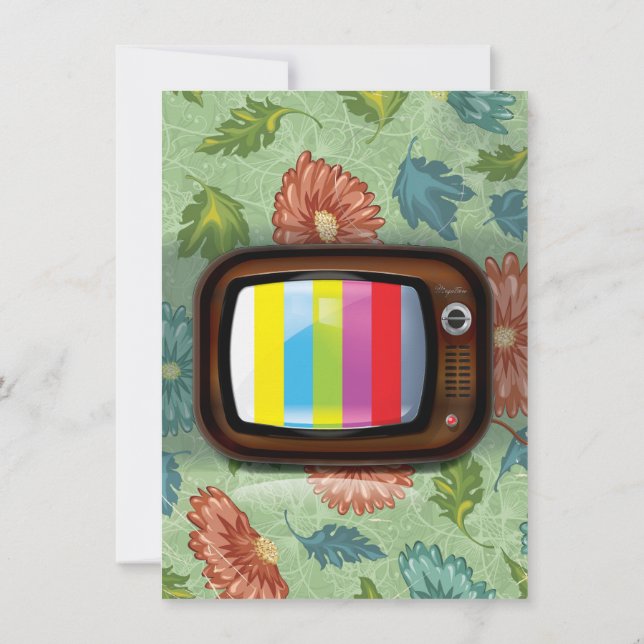 Tidigare CRT-TV-Vintage Inbjudningar (Baksida)