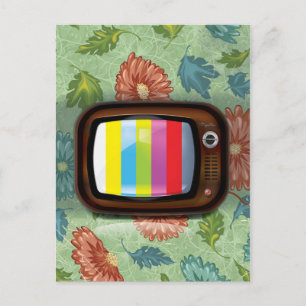 Tidigare CRT-TV-Vintage Vykort
