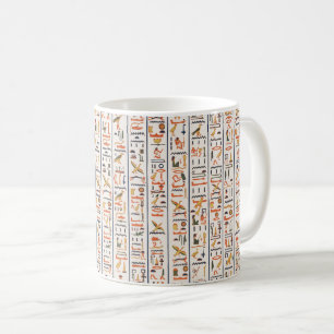 Tidigare egypten-hieroglyfer mönster-bakgrund kaffemugg
