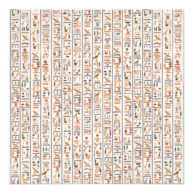 Tidigare egypten-hieroglyfer mönster-bakgrundshist fototryck (Framsidan)