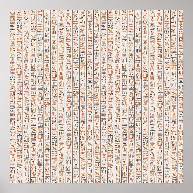 Tidigare egypten-hieroglyfer mönster-bakgrundshist poster (Framsidan)