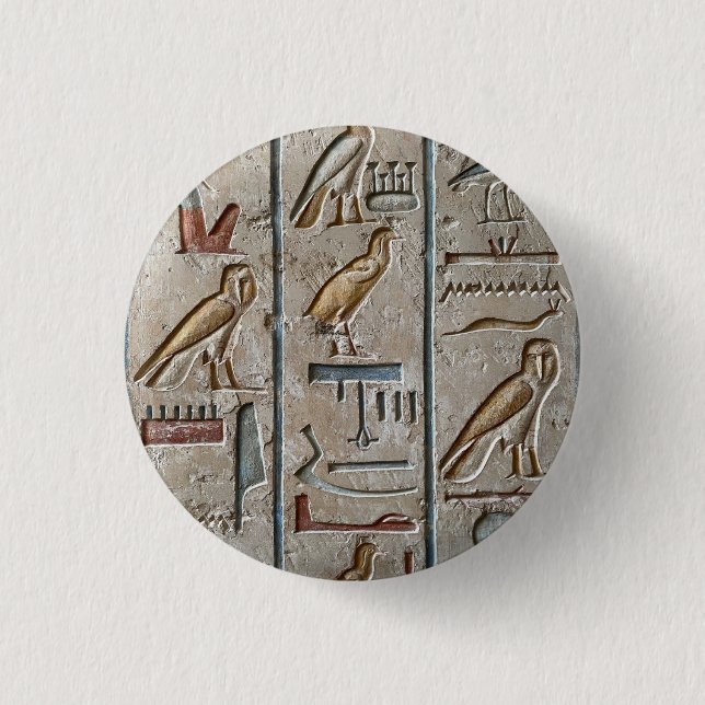 Tidigare Egypten, hieroglyfiskt graverad unik gåva Knapp (Framsida)