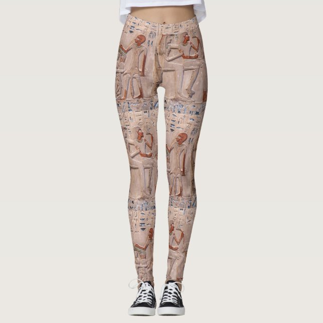 Tidigare egyptiska hieroglyfer Motif Yoga Running Leggings (Framsida)