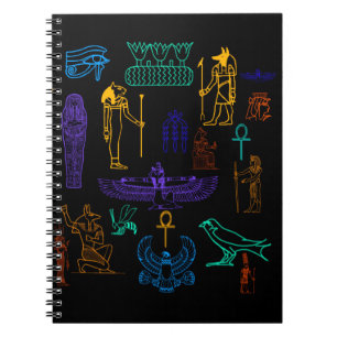 Tidigare egyptiska hieroglyfer och symboler anteckningsbok