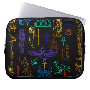 Tidigare egyptiska hieroglyfer och symboler laptop fodral