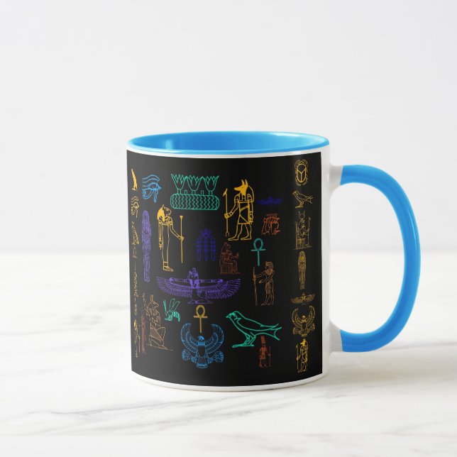 Tidigare egyptiska hieroglyfer och symboler mugg (Höger)