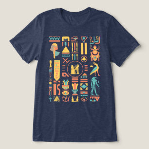 Tidigare egyptiska Hieroglyfer Tri-Blend Shirt T