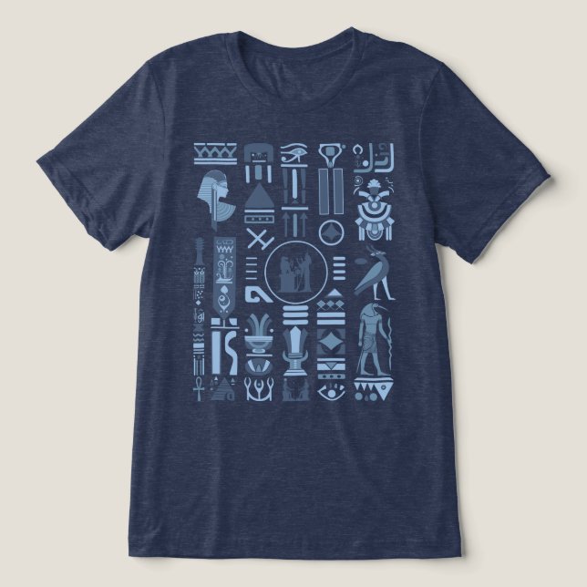 Tidigare egyptiska Hieroglyfer Tri-Blend Shirt T (Design Framsida)