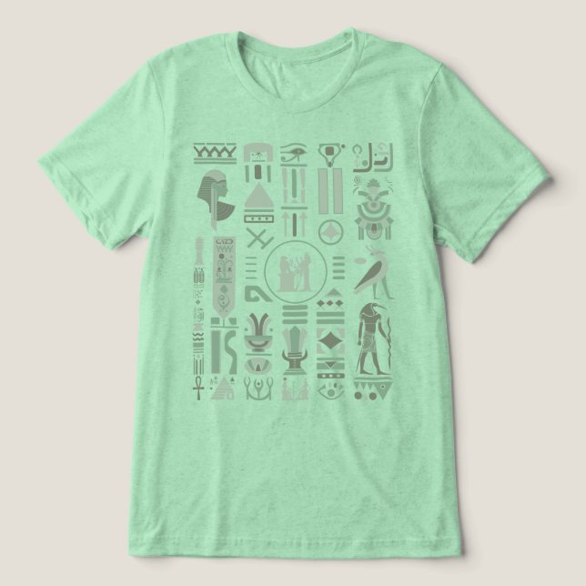 Tidigare egyptiska Hieroglyfer Tri-Blend Shirt T (Design Framsida)