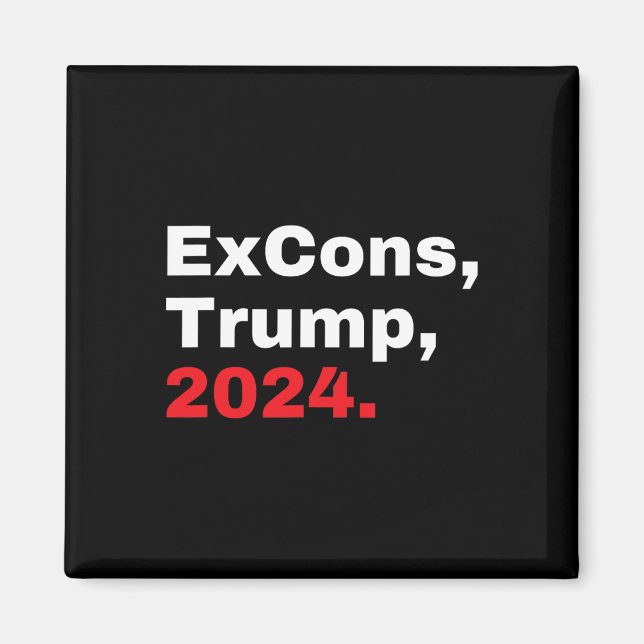 Tidigare fångar Trump 2024 Trump Vance  Magnet (Framsidan)