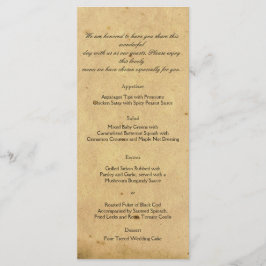 Tidigare Fashioned Elegance Parchment Bröllop Menu Meny