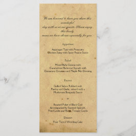Tidigare Fashioned Elegance Parchment Bröllop Menu Meny