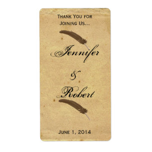 Tidigare fashioned Elegance Parchment Quill Vin-et Fraktsedel