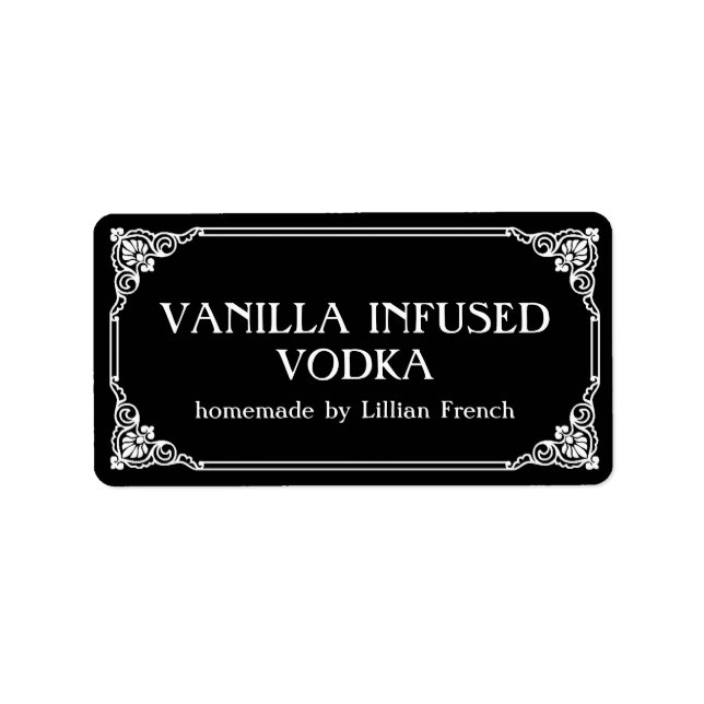 Tidigare fashioned Gräns Vanilla Vodka Gift-etiket Adressetikett (Framsidan)