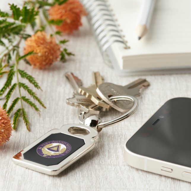 Tidigare Grandmaster Rektangulärt Silverfärgad Nyckelring (Sidan)