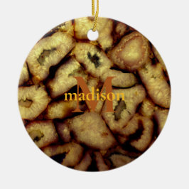 Tidigare Grönt Quartz Agates monogram Julgransprydnad Keramik