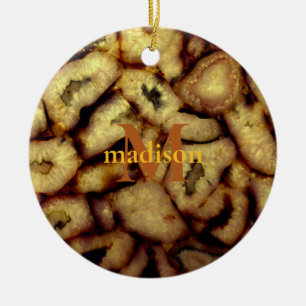 Tidigare Grönt Quartz Agates monogram Julgransprydnad Keramik