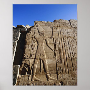 Tidigare hieroglyfer på väggen, Karnaks tempel. Poster