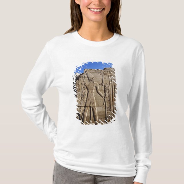 Tidigare hieroglyfer på väggen, Karnaks tempel. Tee (Framsida)