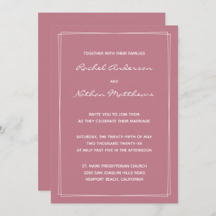 Tidigare inbjudningar till minimalistiskt bröllop 